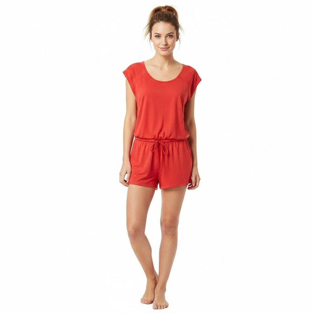 Pins and Needles Orange Cotton Romper Size S